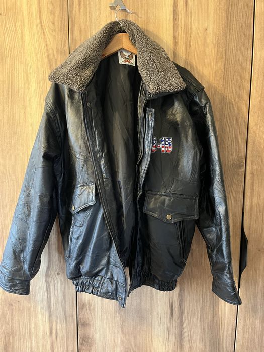 kurtka skórzana bomberka B-15 styl top gun, pilotka ,vintage