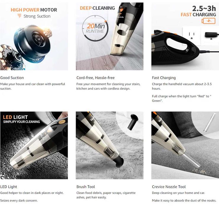 Aspirador portátil VACLIFE AK-007A