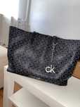 Torba shopper monogram - czarna - Calvin Klein