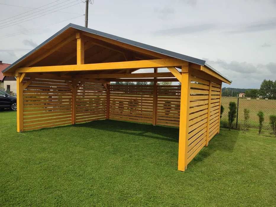 wiata na dwa auta 6x5 dach dwuspadowy szybkie terminy!!!