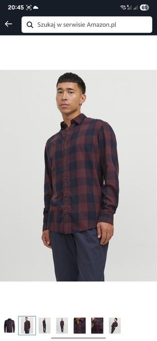 koszula Jack&Jones slim fit size M Czerwony (Port Royale/Slim Fit)