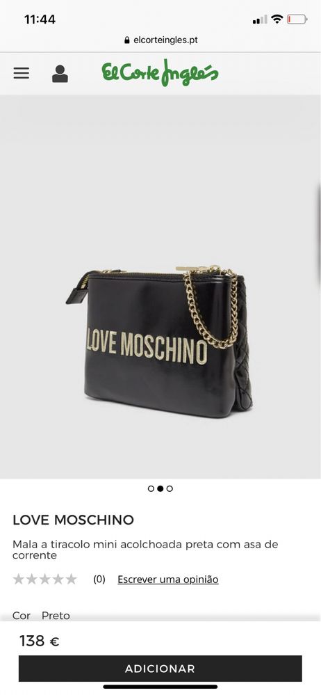 Mala tiracolo preta Moschino