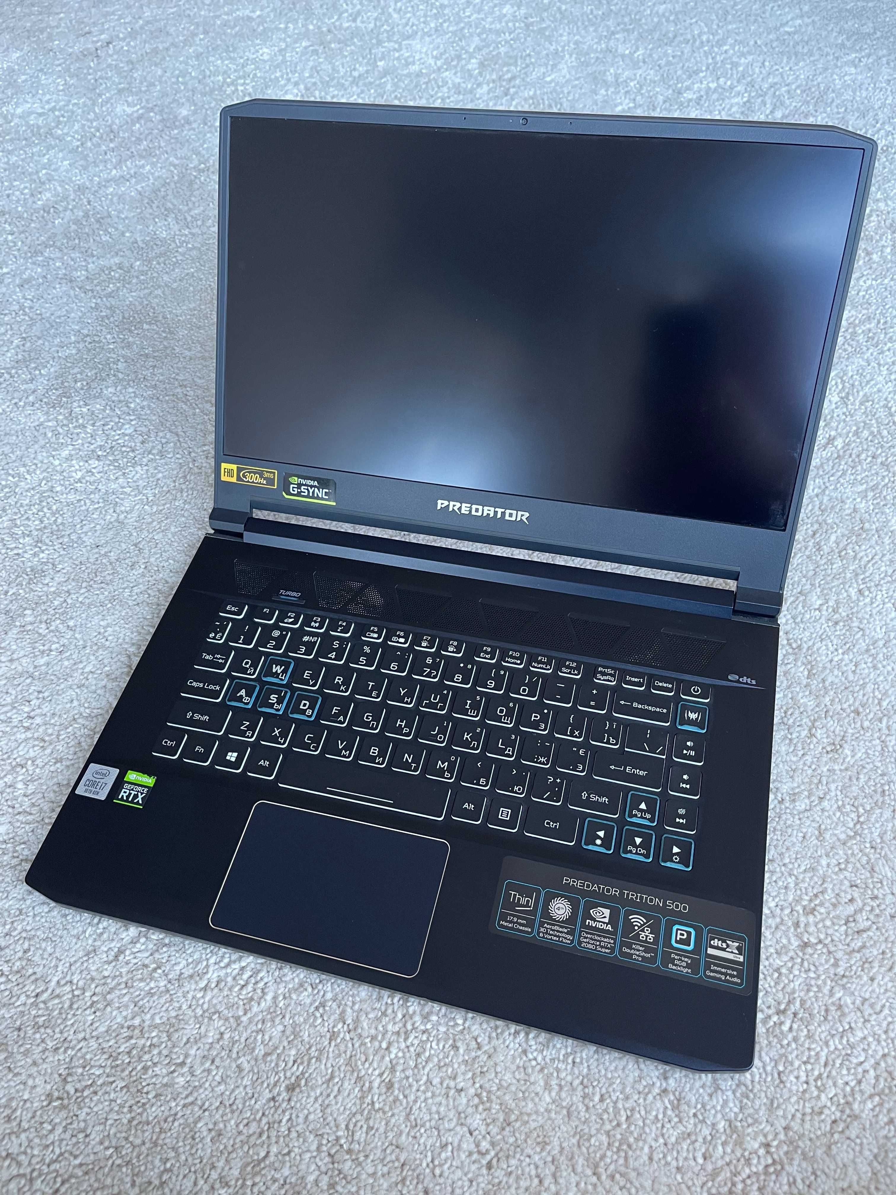 Acer Predator Triton 500 300 Hz/Intel Core i7/32Gb/2Tb/RTX 2080 Max-Q