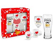 Zestaw Walentynki Szklanka + Kieliszek + Kubek Na Prezent *okazja*