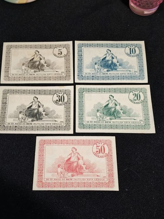 Conjunto de 5 cédulas "Hospital S. José"