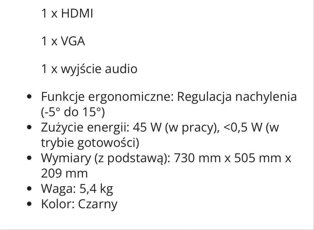 Monitor bezramkowy aopen 32' fullHD 75HZ z glosnikami wbudowanymi