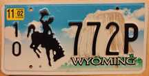 Tablica rejestracyjna USA stan Wyoming oryginał