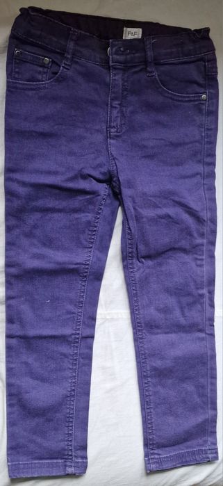 Jeansy fioletowe dziewczece F&F 6-7lat 122cm