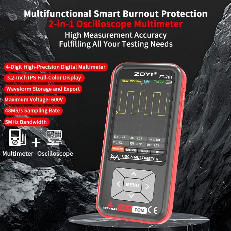 Zoyi ZT-701 портативний цифровий осцилограф мультиметр