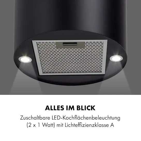УЦЕНКА!!! Острівна витяжка Klarstein Beretta Ø 35 см 650 м3/год LED