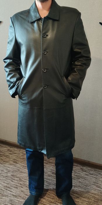 Шкіряне пальто чоловіче