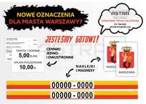 Naklejki magnesy taxi nowe oznaczenia na Warszawę dla Warszawy syrenka
