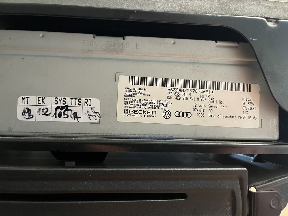 Wzmaczniac Bose Audi A6 RS6 S6 Navi i CD