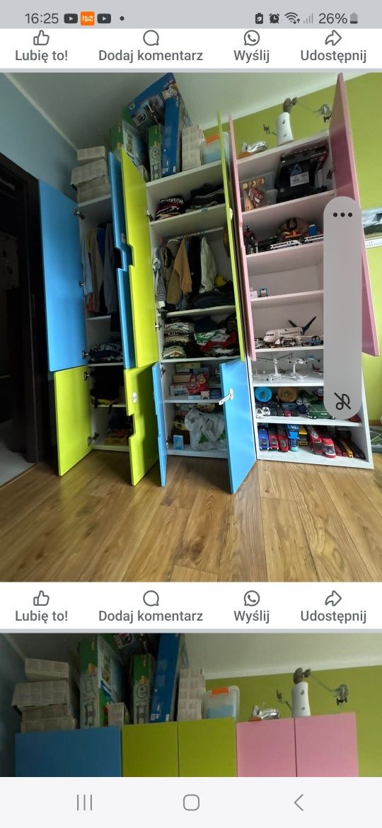 Szafa różowa Stuva dla dziecka Ikea 190/60