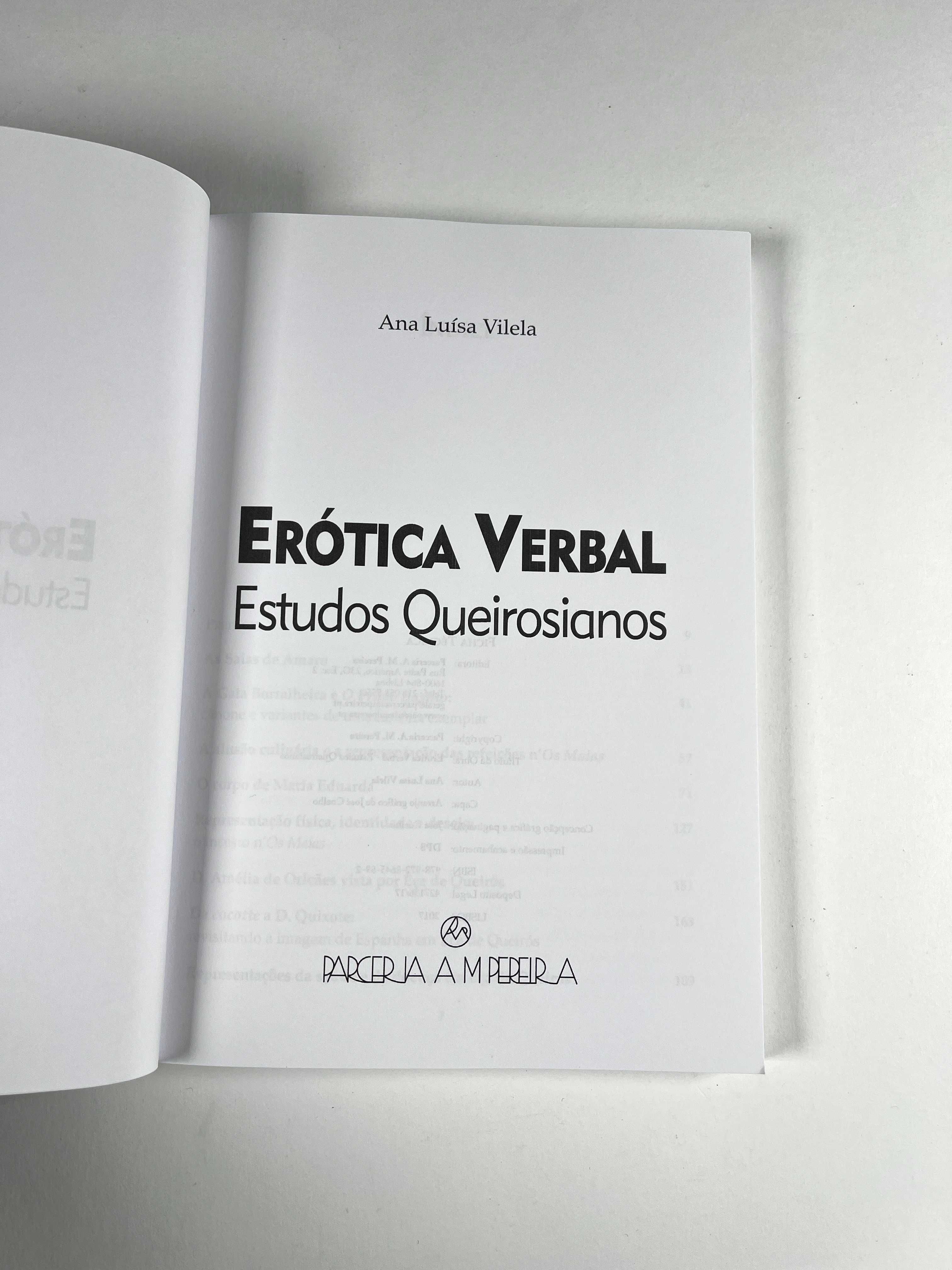 Erótica Verbal Ensaios Queirosianos Ana Luísa Vilela 2017