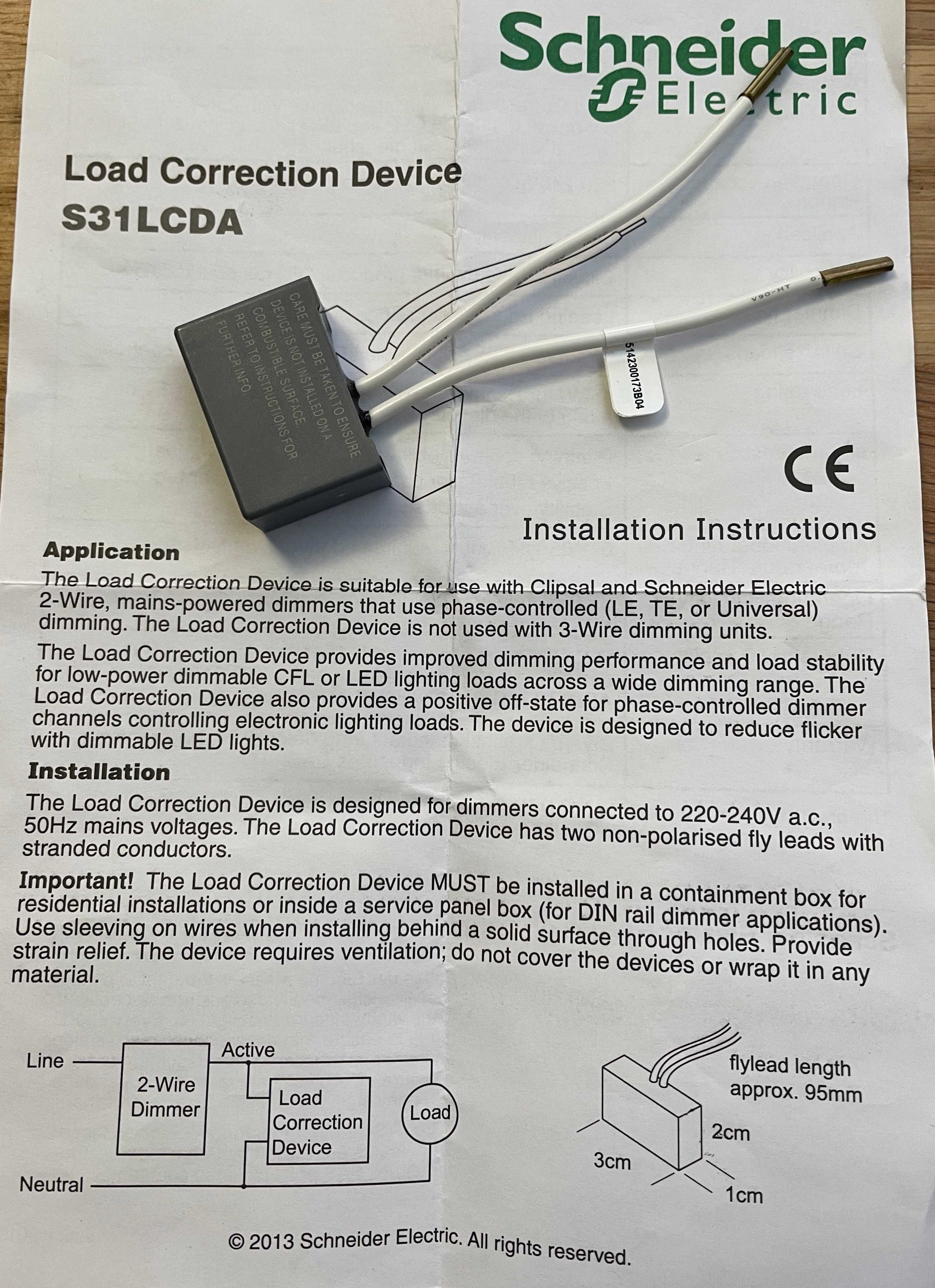 Schneider S31LCDA Load Correction Device 450W
