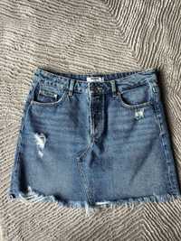 Dżinsowa jeansowa spódniczka Sinsay rozmiar S 36 z przetarciami