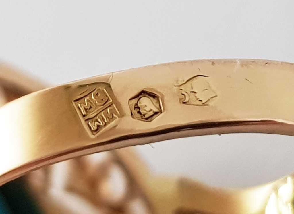 Złoty pierścionek pr. 3, zdobiony turkusem Arizona w typie ORNO