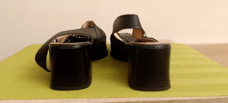 Czarne Buty skórzane Syrena
