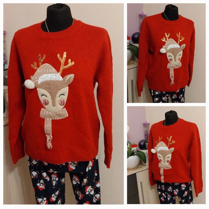 Czerwony sweter świąteczny