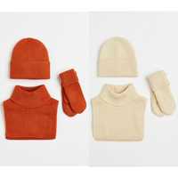 Набор h&m шапка + манишка + рукавички на 3-7 и 8-11 лет hm шарф