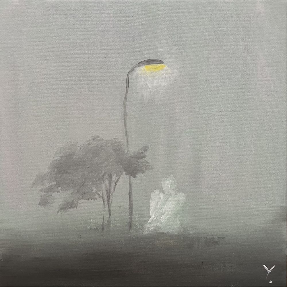 Картина «Ангел. Туман», полотно, акрил.