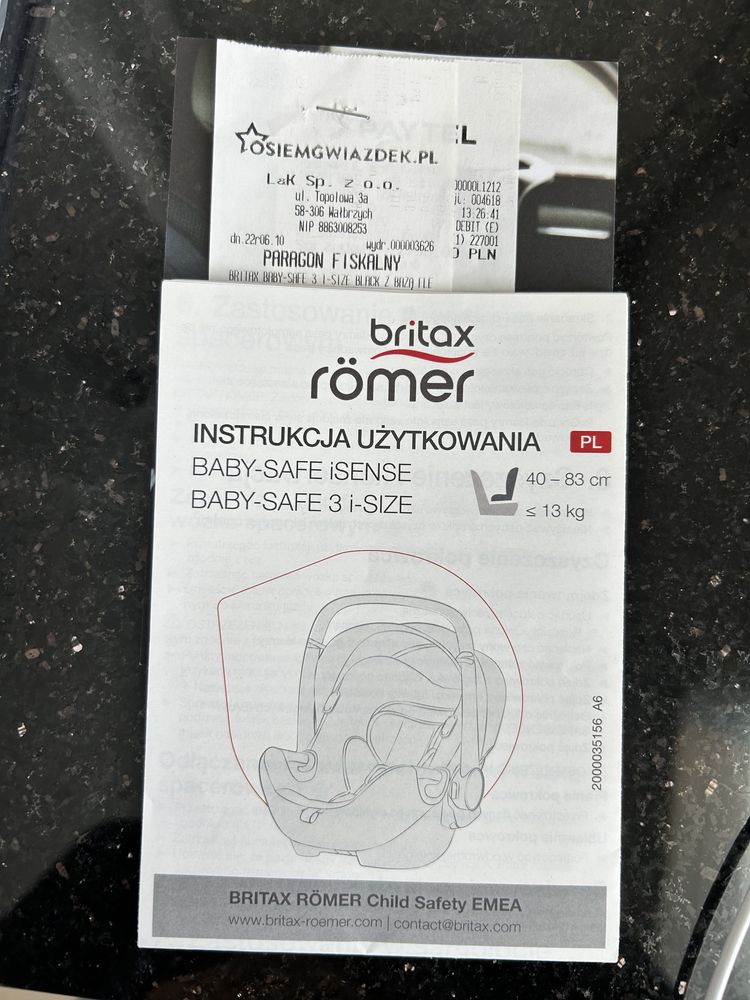 Britax Römer Baby Safe 3 i-size nosidło nosidełko fotelik