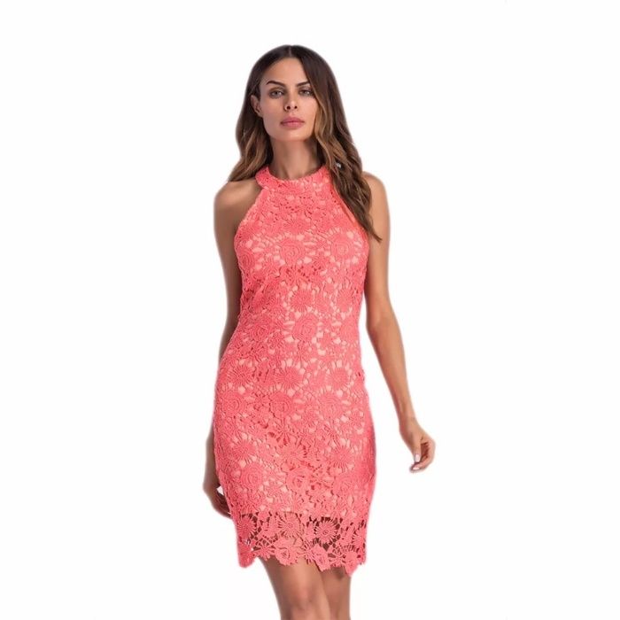Vestido renda coral - NOVO