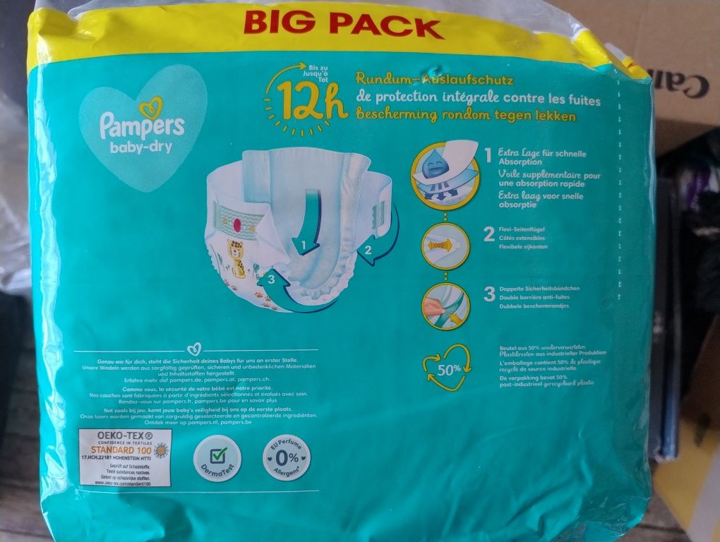 Підгузники Pampers 5 + 56 шт. Німеччина