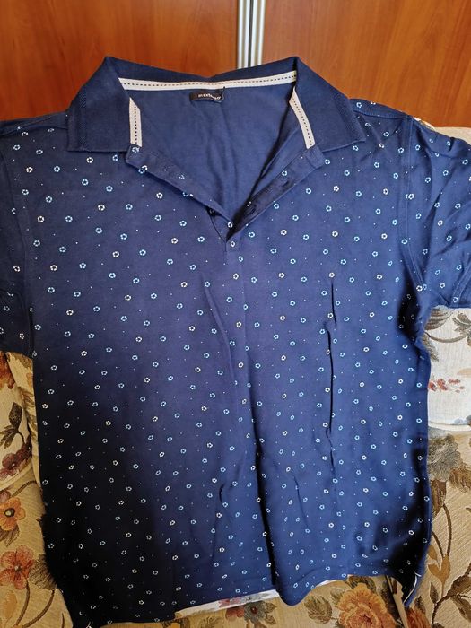 Koszulka polo In Extenso MĘSKA niebieska granatowa rozmiar L