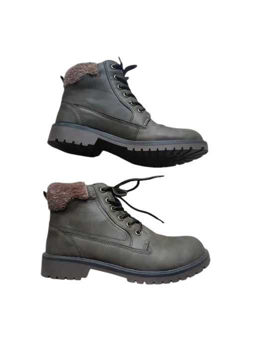 Nowe damskie buty trapery botki 37 khaki z futerkiem BonPrix