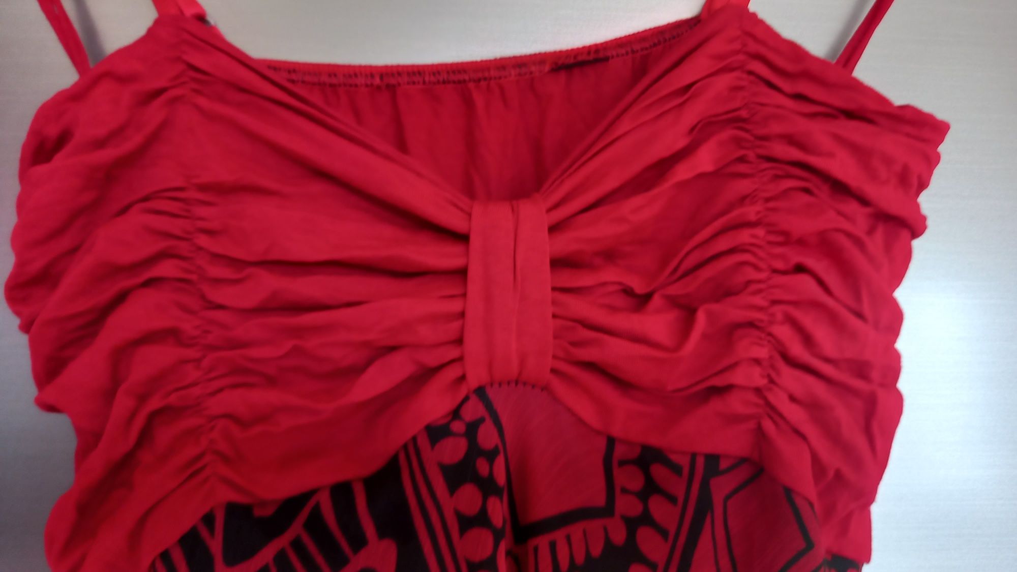 Sukienka czerwona asymetryczna plaża wakacje regulowane ramiączka Nowa