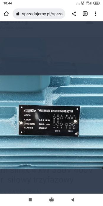 Silnik 4kW 2800 obr. 380v 400v trzyfazowy trójfazowy Nowy Ostrowiec Św