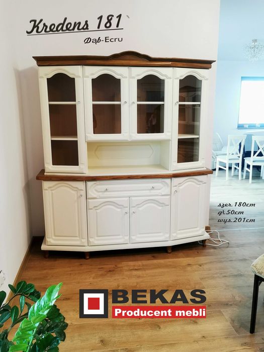 Stylowy Prowansalski Kredens 123 Dąb Ecru Ludwik Producent Mebli BEKAS