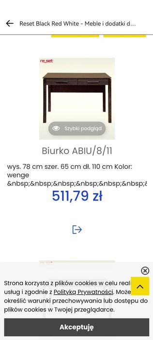 Biurko z szufladami wenge black Red White