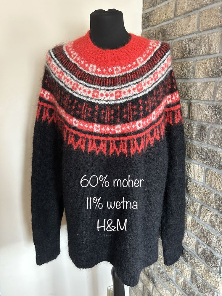 Moherowy sweter H&M rozmiar M moher wełna