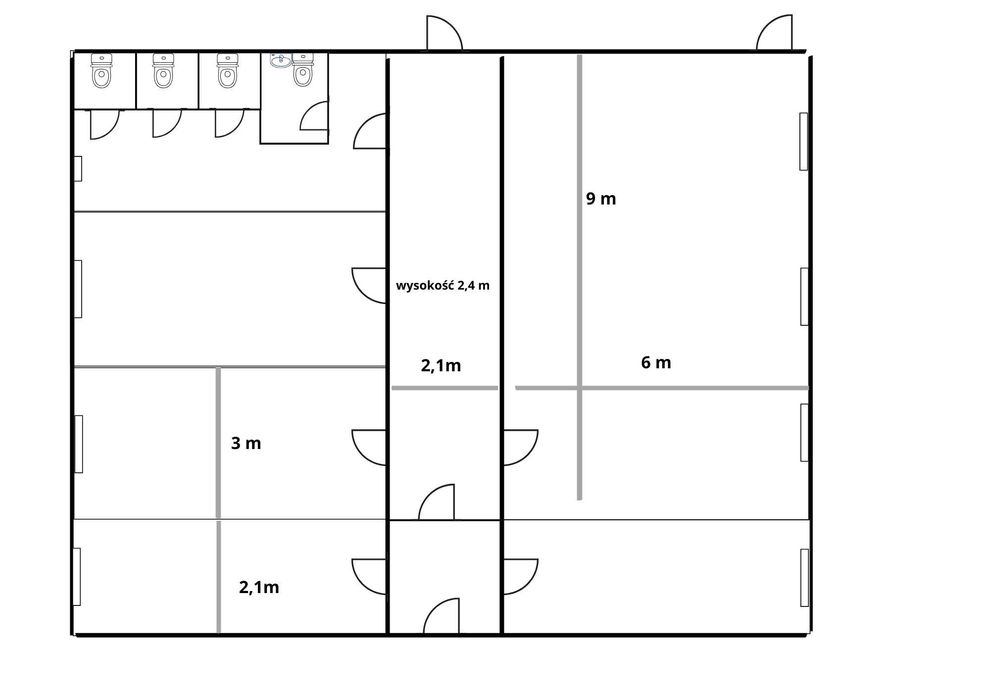 Zestaw 10 kontenerów – gotowe biura 158 m², Racibórz