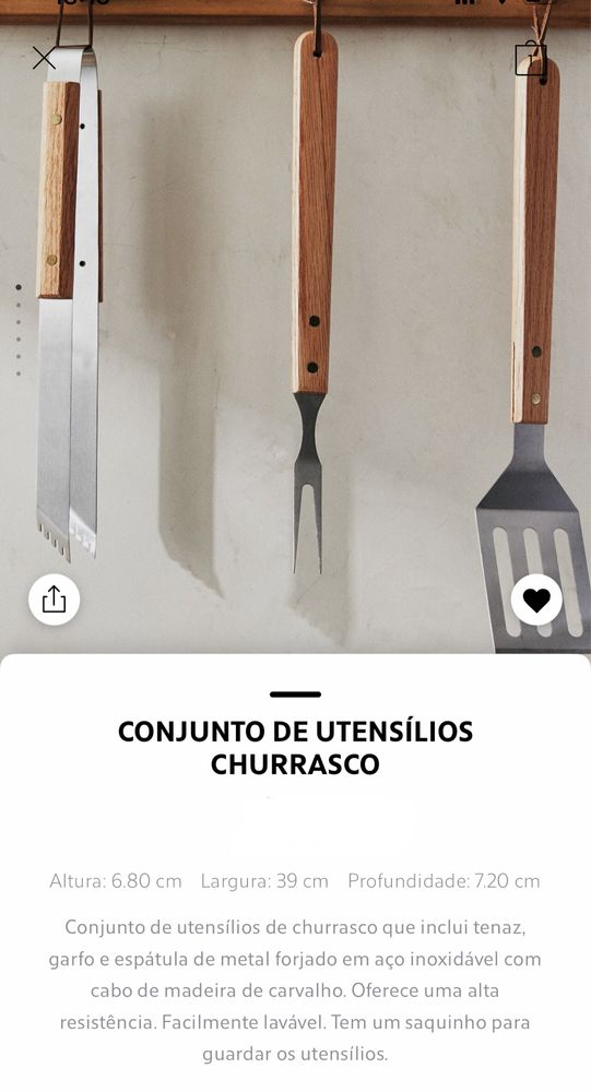 Conjunto De Utensilios Churrasco Zara Home NOVO