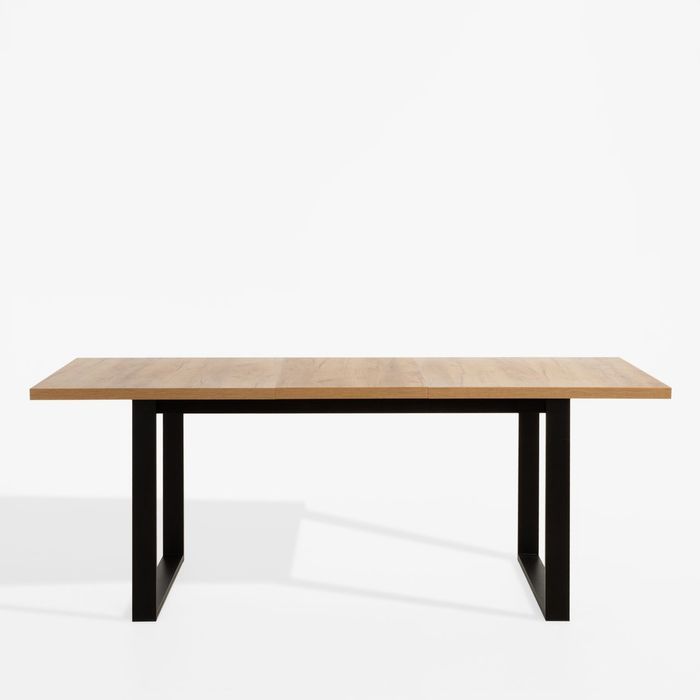 Zestaw Stół + 4 krzesła stół Loft rozkladany metalowe nogi dąb złoty