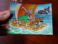 Disney postal holográfico do Pinoquio e a Baleia