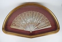 Leque antigo com expositor Art Deco