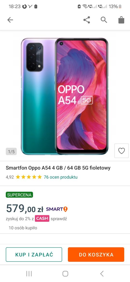 OPPO A54 5G Nowy 4GB/64GB