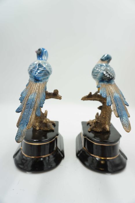 PODPÓRKI pod książki porcelana z brązem ptaszki