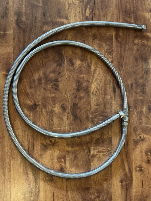 Wąż przyłączeniowy do gazu srebrny elastyczny 125cm + 145cm = 270cm