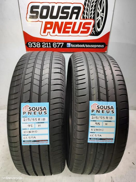 2 pneus semi novos kumho 215-55r18 oferta dos portes 120 EUROS