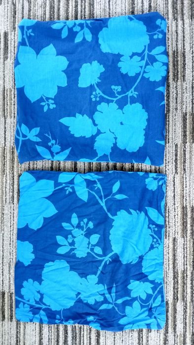 Zestaw poszewki na jaśki 40x40cm niebieskie liście kwiaty suwaki