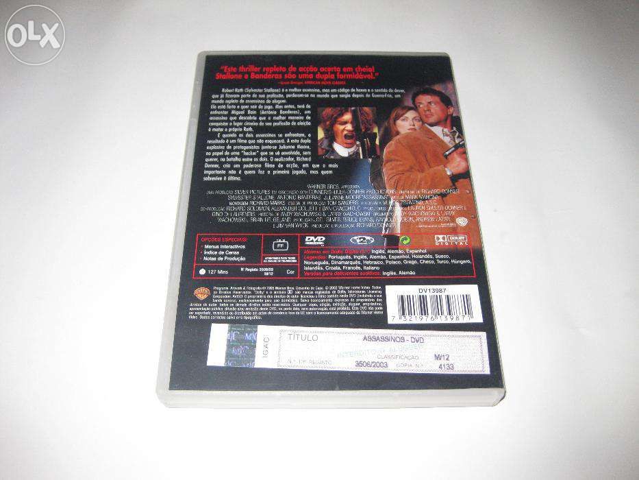 DVD Filme "Assassinos" com Stallone/Filme Raro