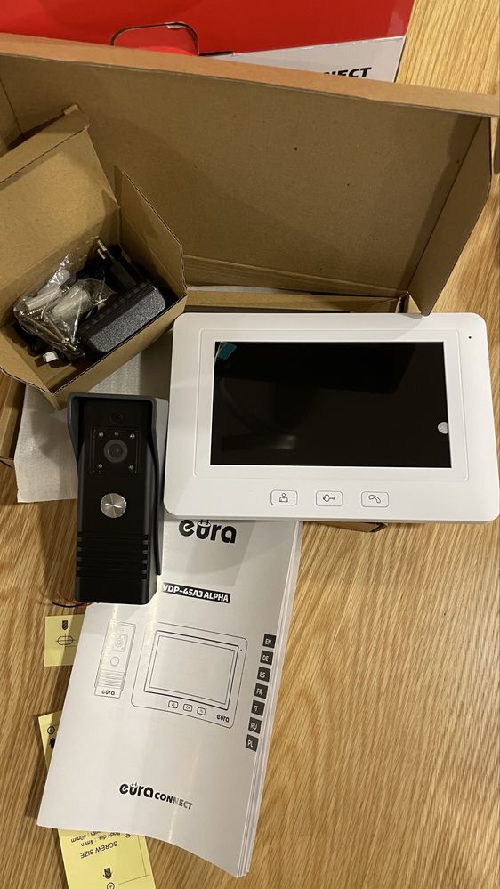 Video porteiro Vendo 2 caixas EURA VDP-45A3 Alpha branco, 1 monitor