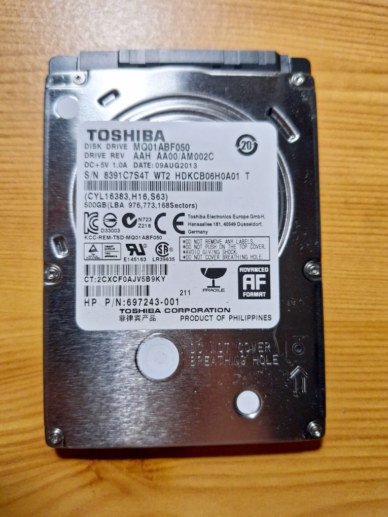 Dysk twardy HDD 2,5" 500 GB - Toshiba MQ01ABF050