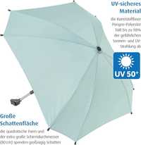 Parasolka przeciwsłoneczna do wózka KWADRAT miętowa ShineSafe #S7